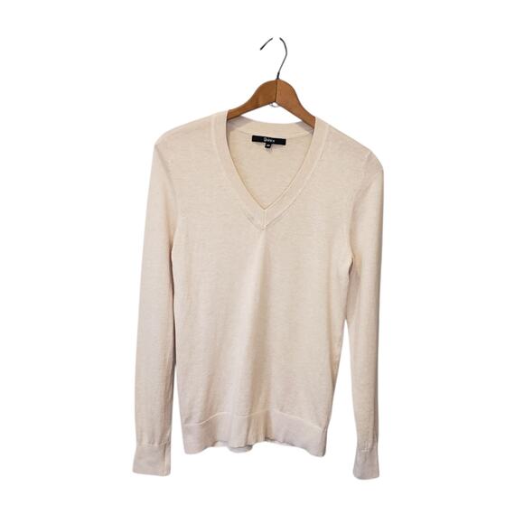 Quince Womens Cashmere Blend V Neck Thin Cream Sweater Size XS Classic Neutral - Picture 1 of 6